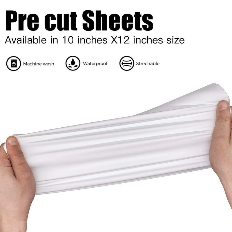 JANDJPACKAGING White Heat Transfer Vinyl HTV Bundle 10"x12"- 10 Pack of Premium White HTV Sheets - Iron On Vinyl for T-Shirt Best HTV Vinyl for Silhouette Cameo,Cricut - Image 4